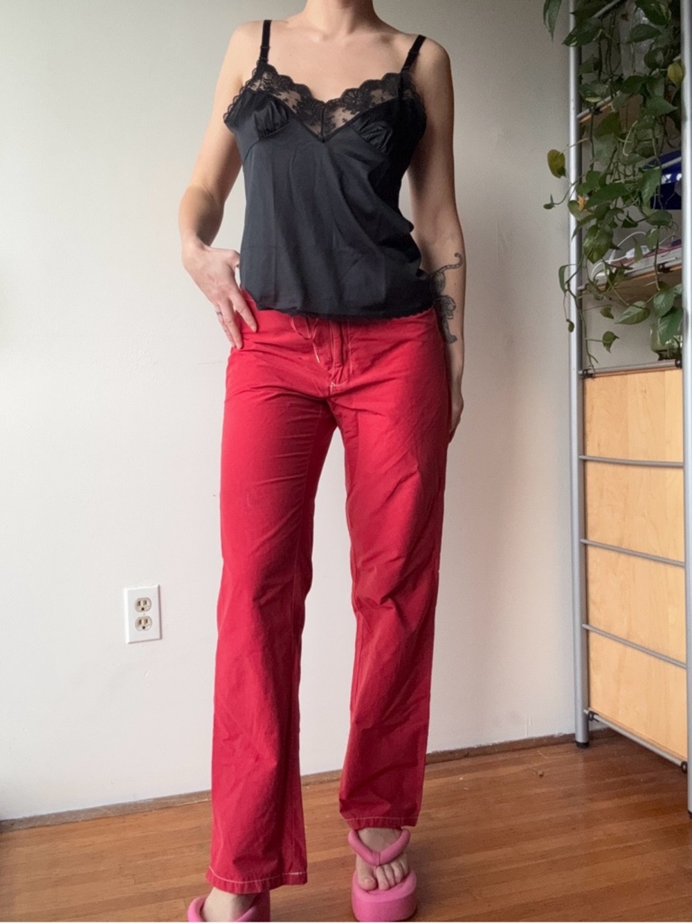 Vintage Black Lace Camisole - made in Canada